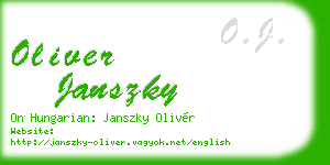 oliver janszky business card