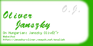 oliver janszky business card